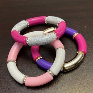 Women's Bangle Colorful Chunky Bracelets Set